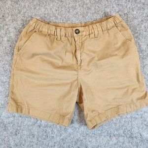 Chubbies Shorts Men L Tan Khaki 7 Inseam Elastic Preppy Stretch Casual Everyday